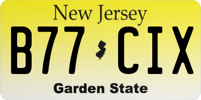 NJ license plate B77CIX