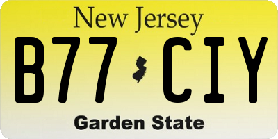 NJ license plate B77CIY