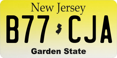 NJ license plate B77CJA