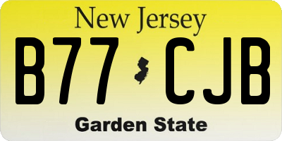 NJ license plate B77CJB