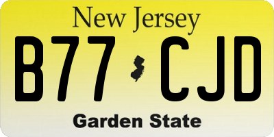 NJ license plate B77CJD