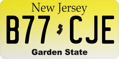 NJ license plate B77CJE