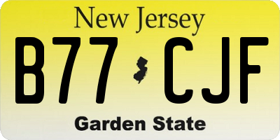 NJ license plate B77CJF