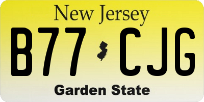 NJ license plate B77CJG