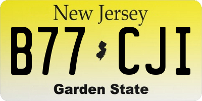 NJ license plate B77CJI