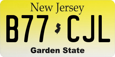 NJ license plate B77CJL