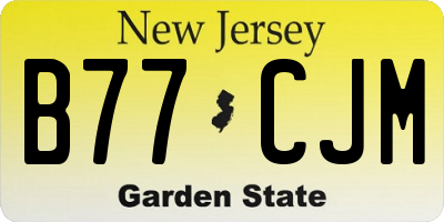 NJ license plate B77CJM