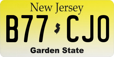 NJ license plate B77CJO