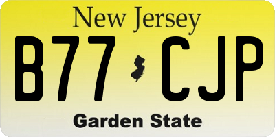 NJ license plate B77CJP