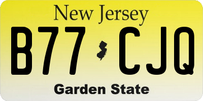 NJ license plate B77CJQ