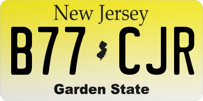 NJ license plate B77CJR