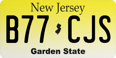 NJ license plate B77CJS