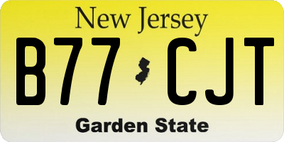 NJ license plate B77CJT