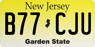 NJ license plate B77CJU