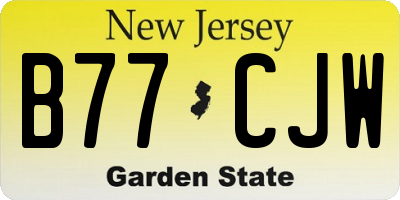 NJ license plate B77CJW