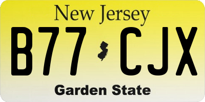 NJ license plate B77CJX