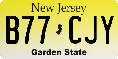 NJ license plate B77CJY