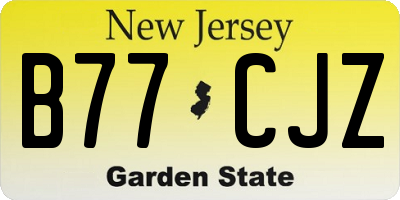 NJ license plate B77CJZ