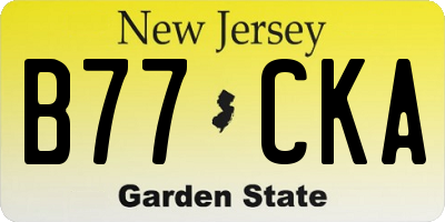 NJ license plate B77CKA