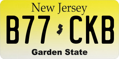 NJ license plate B77CKB