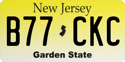 NJ license plate B77CKC