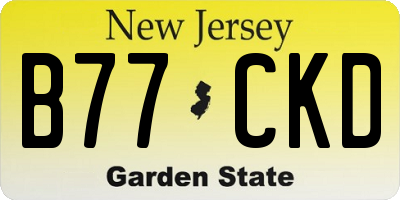 NJ license plate B77CKD