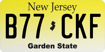 NJ license plate B77CKF