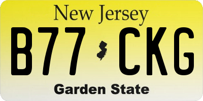 NJ license plate B77CKG