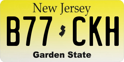 NJ license plate B77CKH