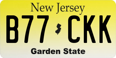NJ license plate B77CKK