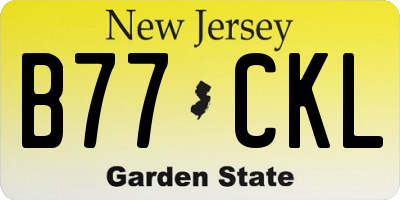 NJ license plate B77CKL