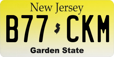 NJ license plate B77CKM