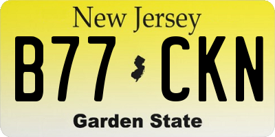 NJ license plate B77CKN