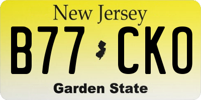NJ license plate B77CKO