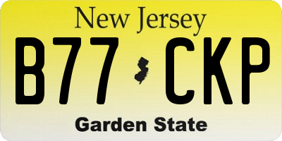 NJ license plate B77CKP