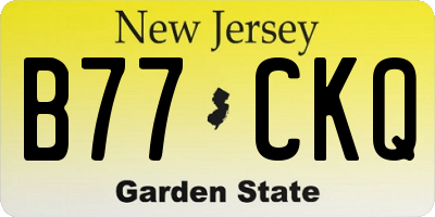NJ license plate B77CKQ