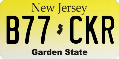 NJ license plate B77CKR