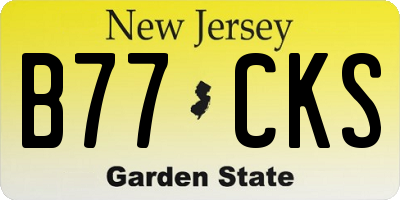 NJ license plate B77CKS