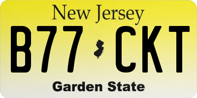 NJ license plate B77CKT