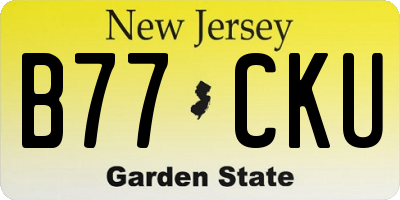 NJ license plate B77CKU