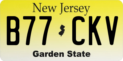 NJ license plate B77CKV