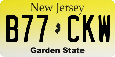 NJ license plate B77CKW