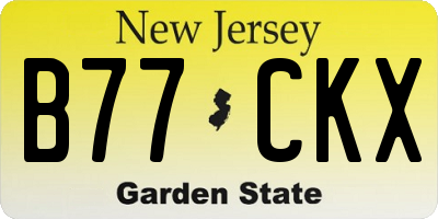 NJ license plate B77CKX