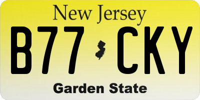 NJ license plate B77CKY