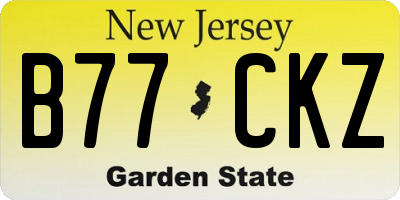 NJ license plate B77CKZ