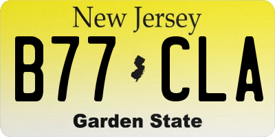 NJ license plate B77CLA