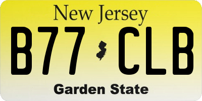 NJ license plate B77CLB
