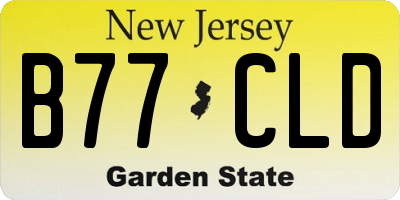 NJ license plate B77CLD