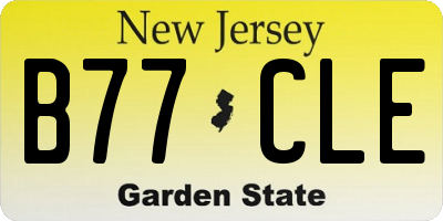NJ license plate B77CLE