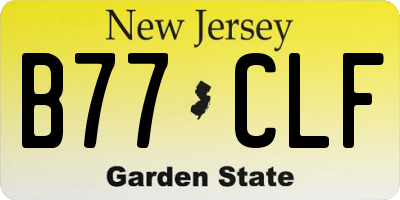 NJ license plate B77CLF